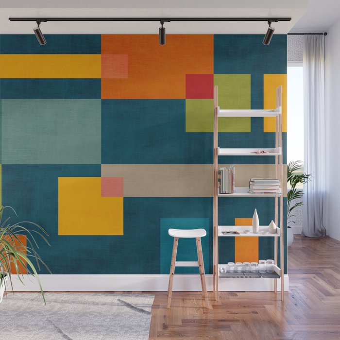 Geometric Colorful Modern Design Artwork  Wall Mural Gallery Image 1