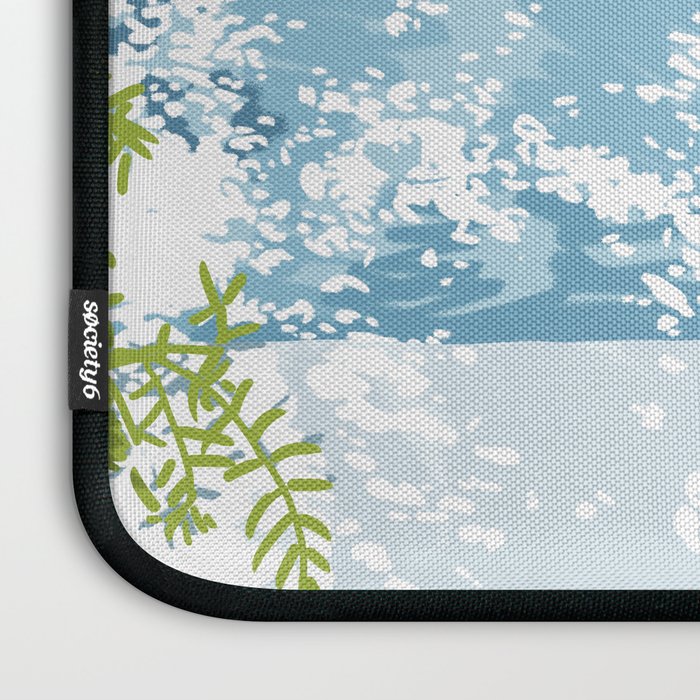 Black cat on the steps Poster, Greece Santorini summer travel pet painting Laptop Sleeve Gallery Image 3