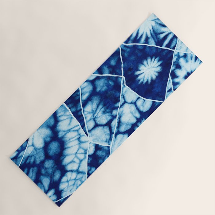 Shibori: Japanese Indigo Tie-Dye Pattern 02 Yoga Mat Gallery Image 1