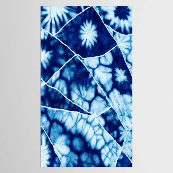 Shibori: Japanese Indigo Tie-Dye Pattern 02 Tablecloth Gallery Image 2