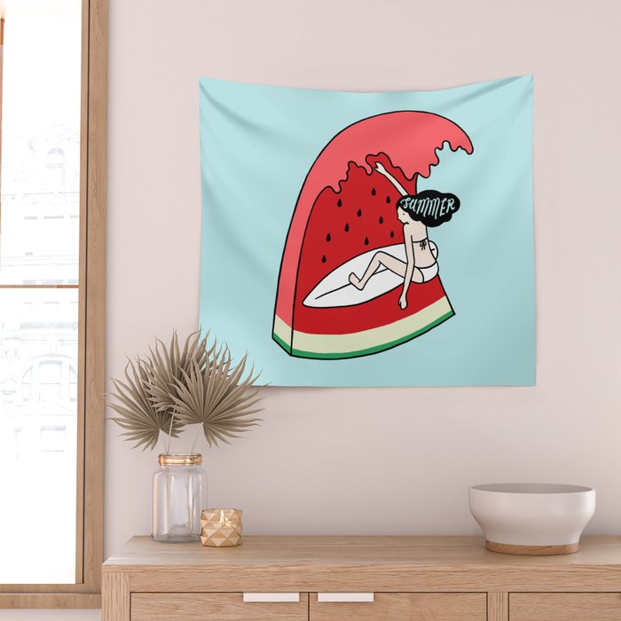 Watermelon Surf Wall Tapestry Gallery Image 2