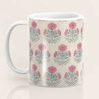 Marigold - pink and teal on linen Coffee Mug Gallery Image 3