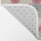 Marigold - pink and teal on linen Bath Mat Gallery Image 2