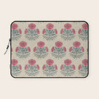 Marigold - pink and teal on linen Laptop Sleeve Gallery Image 1