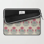 Marigold - pink and teal on linen Laptop Sleeve Gallery Image 2