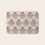 Marigold - pink and teal on linen Bath Mat Gallery Image 1