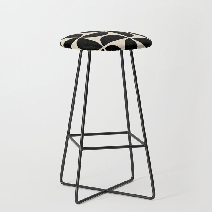 Half Moons in Black + Cream Stool Gallery Image 1