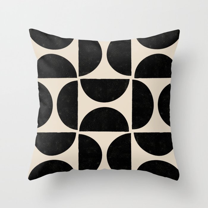 Half Moons in Black + Cream Throw Pillow Gallery Image 6