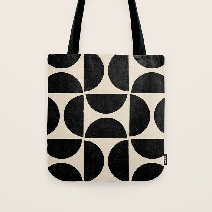 Half Moons in Black + Cream Tote Bag Gallery Image 1