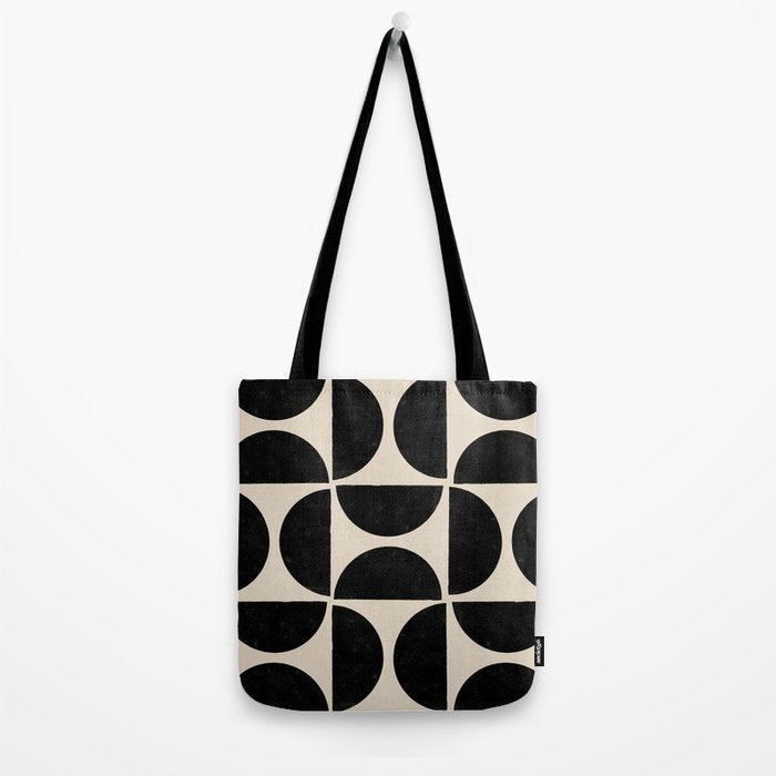 Half Moons in Black + Cream Tote Bag Gallery Image 2