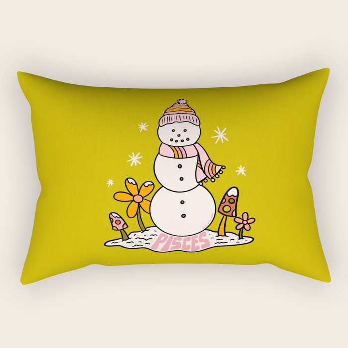 Pisces Snowman Rectangular Pillow Gallery Image 1