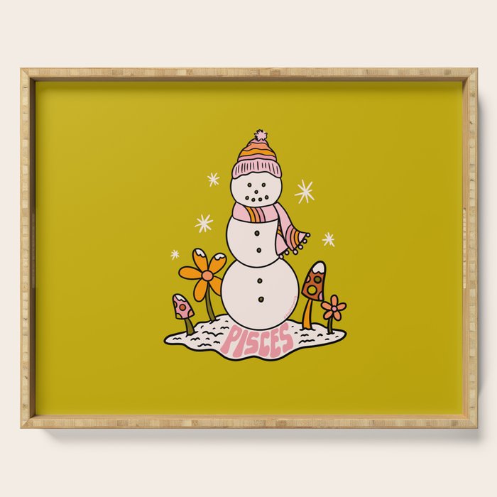 Pisces Snowman Serving Tray Gallery Image 1