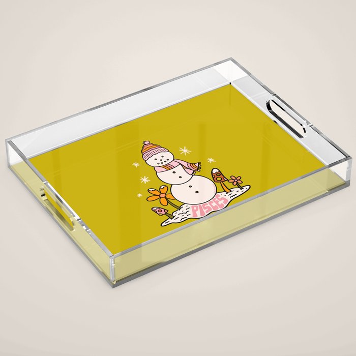 Pisces Snowman Acrylic Tray Gallery Image 1