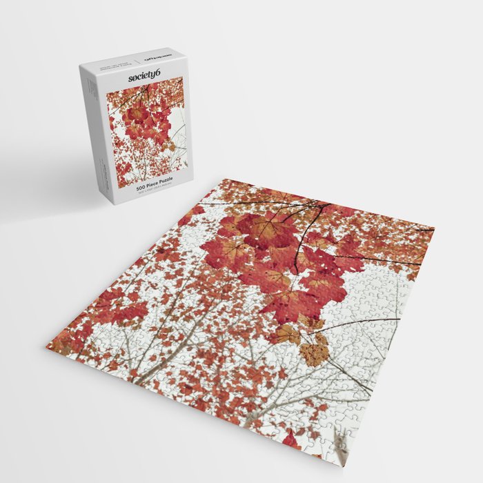 Scarlet x autumn maple tree nature abstract photograph Jigsaw Puzzle Gallery Image 2