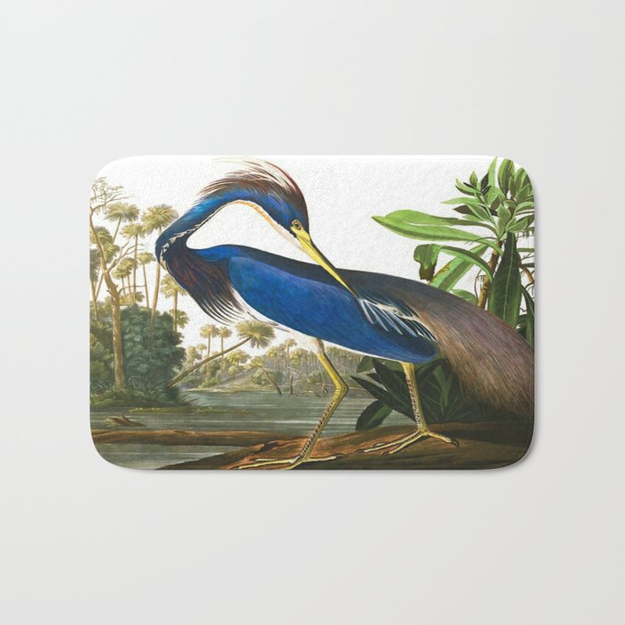 John James Audubon - Louisiana Heron Bath Mat Gallery Image 1