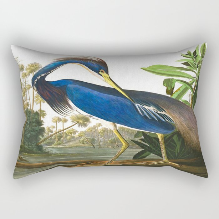 John James Audubon - Louisiana Heron Rectangular Pillow Gallery Image 1