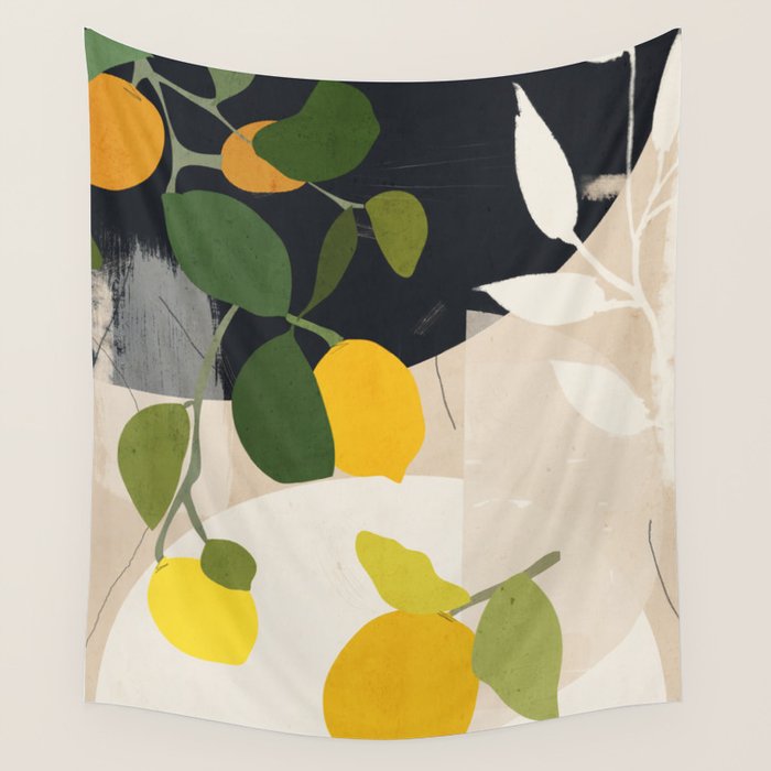 Lemon Abstract Art Wall Tapestry Gallery Image 1