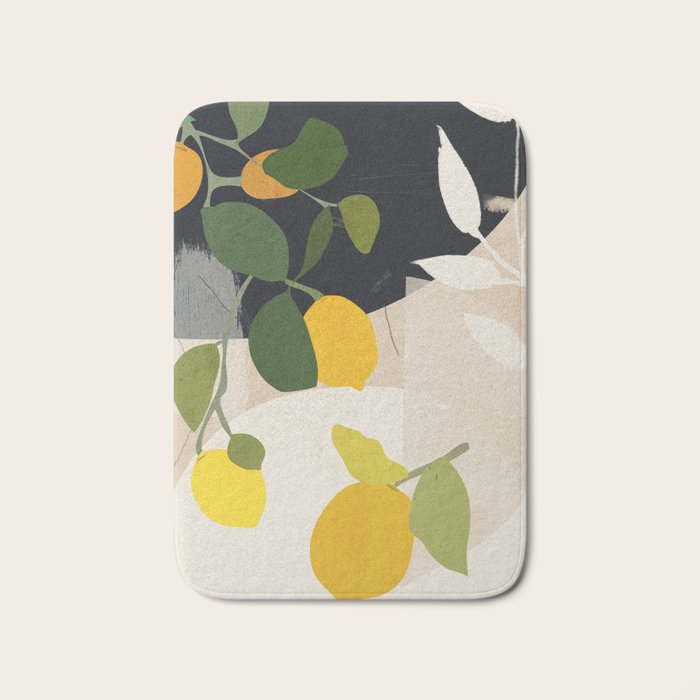 Lemon Abstract Art Bath Mat Gallery Image 1
