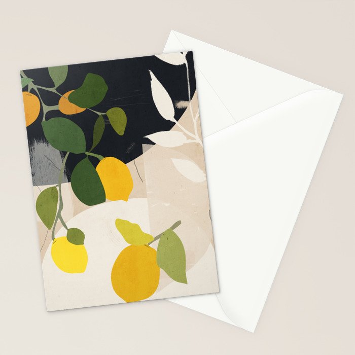 Lemon Abstract Art Stationery Card Gallery Image 2