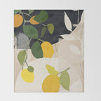 Lemon Abstract Art Throw Blanket Gallery Image 2