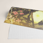 Night of Lights - Forest Nature Ukiyo Landscape in Yellow, Orange, Red & Black Wrapping Paper Gallery Image 2