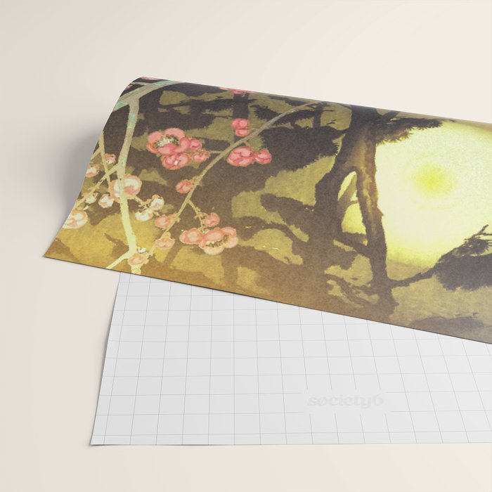 Night of Lights - Forest Nature Ukiyo Landscape in Yellow, Orange, Red & Black Wrapping Paper Gallery Image 2