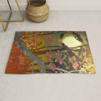 Night of Lights - Forest Nature Ukiyo Landscape in Yellow, Orange, Red & Black Rug Gallery Image 1