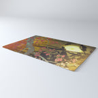 Night of Lights - Forest Nature Ukiyo Landscape in Yellow, Orange, Red & Black Rug Gallery Image 3
