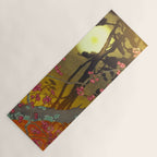 Night of Lights - Forest Nature Ukiyo Landscape in Yellow, Orange, Red & Black Yoga Mat Gallery Image 1