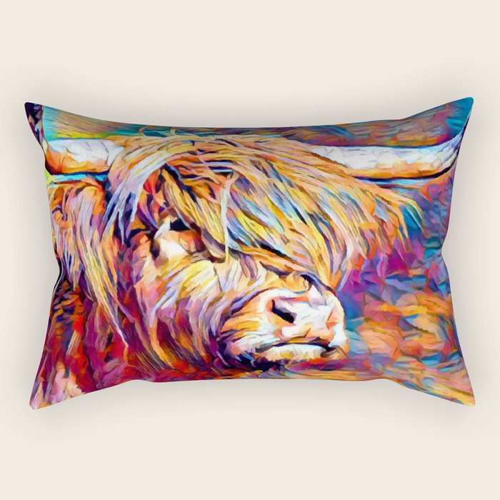 Highland Cow 6 Rectangular Pillow Gallery Image 2