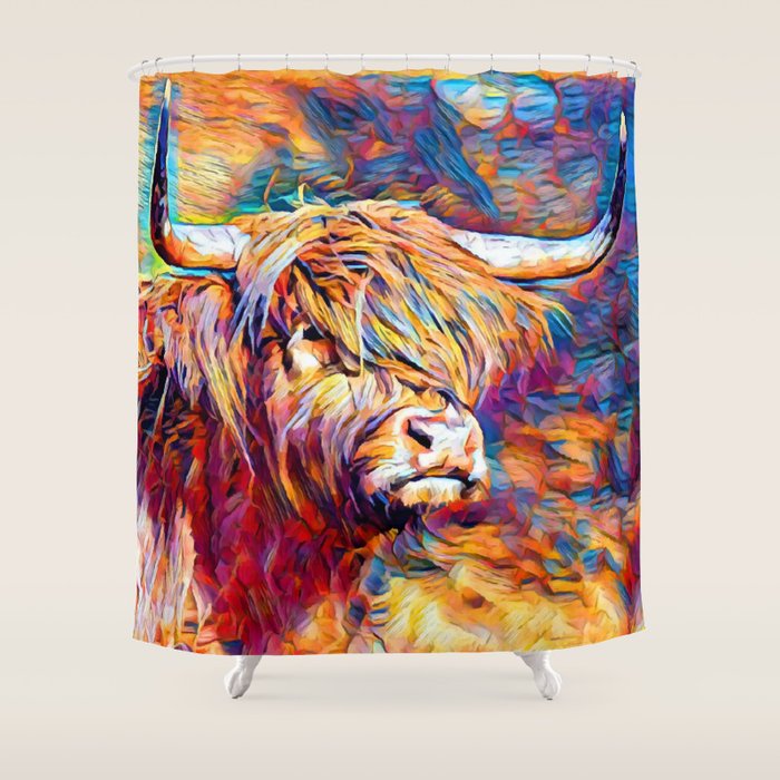 Highland Cow 6 Shower Curtain Gallery Image 1