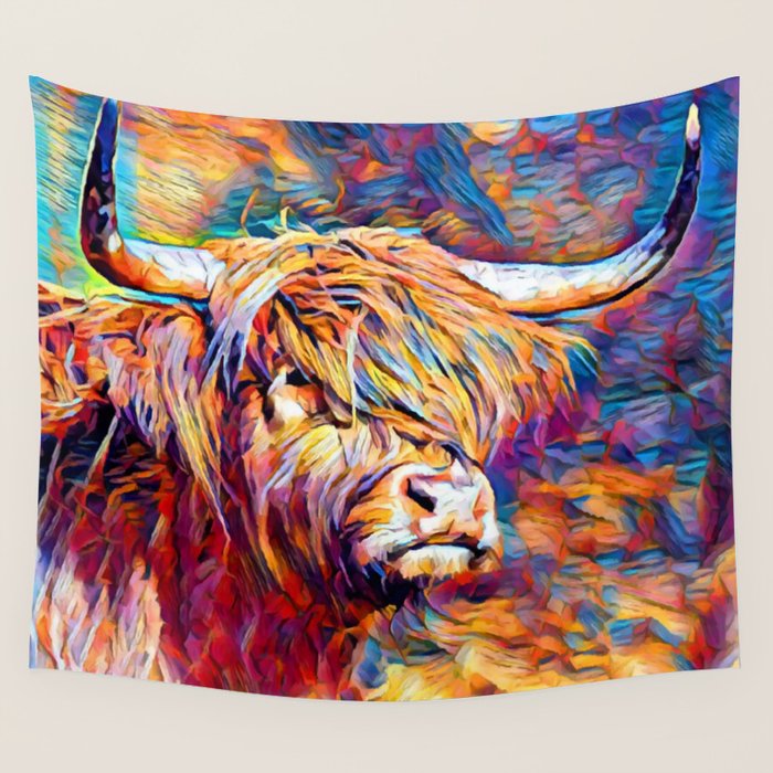 Highland Cow 6 Wall Tapestry Gallery Image 1