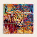 Highland Cow 6 Wood Wall Art Gallery Image 1