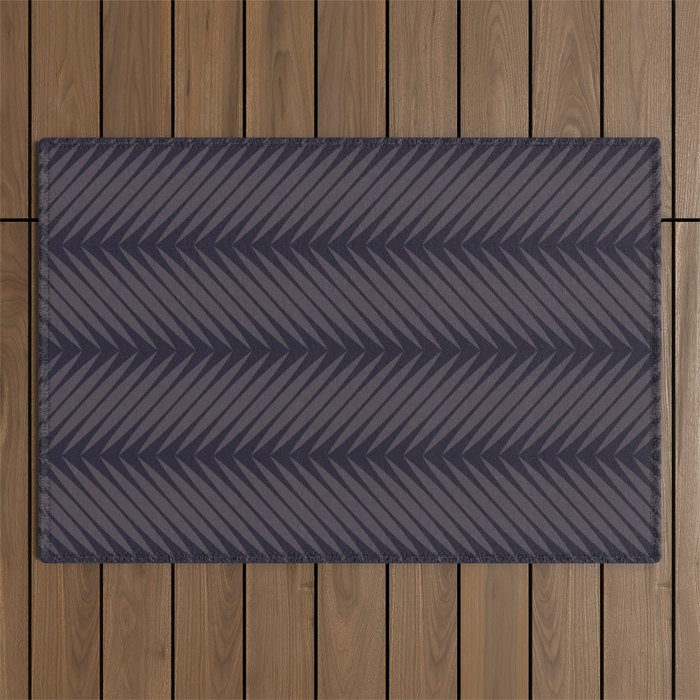Palm Leaf Pattern - Midnight Outdoor Rug Gallery Image 1