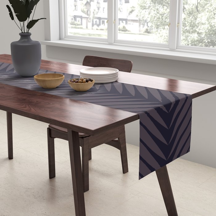 Palm Leaf Pattern - Midnight Table Runner Gallery Image 2