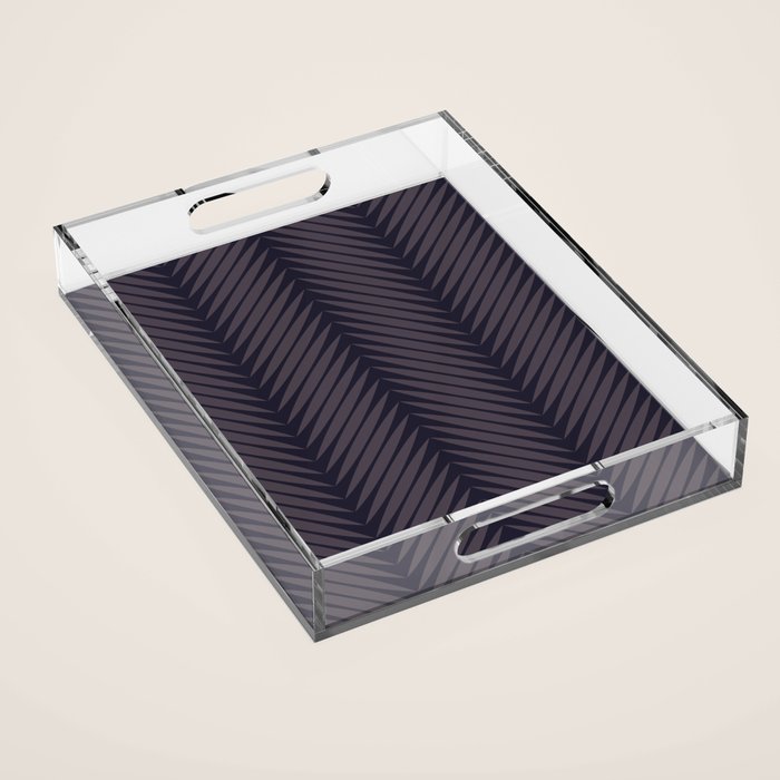 Palm Leaf Pattern - Midnight Acrylic Tray Gallery Image 1