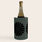 Retro Daisy Abstract IX Earthy Green Bold Floral Wine Chiller Gallery Image 2