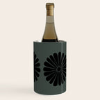 Retro Daisy Abstract IX Earthy Green Bold Floral Wine Chiller Gallery Image 3