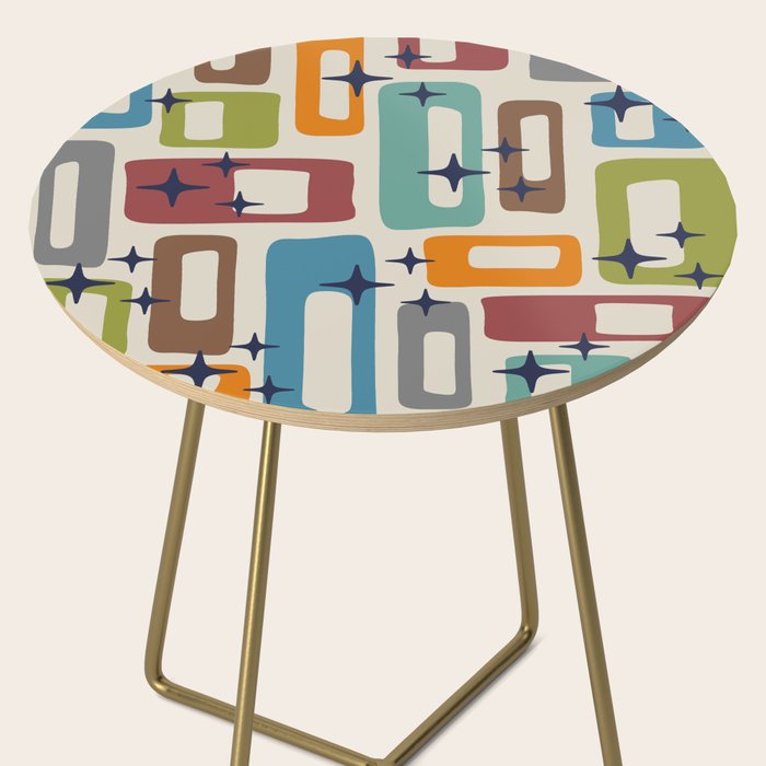 Retro Mid Century Modern Abstract Pattern 224 Atomic Googie Side Table Gallery Image 2