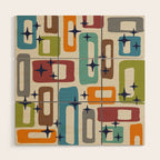 Retro Mid Century Modern Abstract Pattern 224 Atomic Googie Wood Wall Art Gallery Image 1
