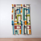 Retro Mid Century Modern Abstract Pattern 224 Atomic Googie Window Curtain Gallery Image 3