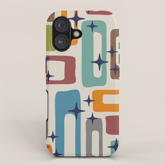 Retro Mid Century Modern Abstract Pattern 224 Atomic Googie iPhone Case Gallery Image 1