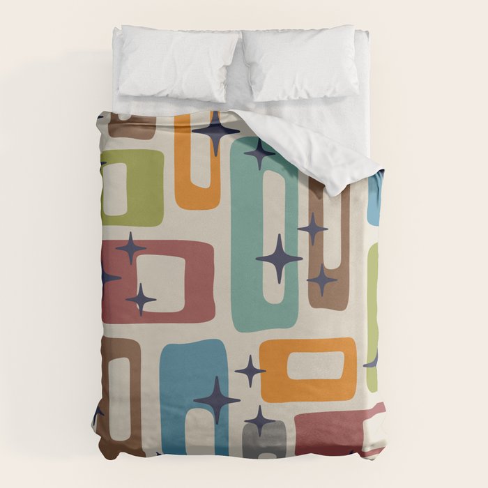 Retro Mid Century Modern Abstract Pattern 224 Atomic Googie Duvet Cover Gallery Image 6