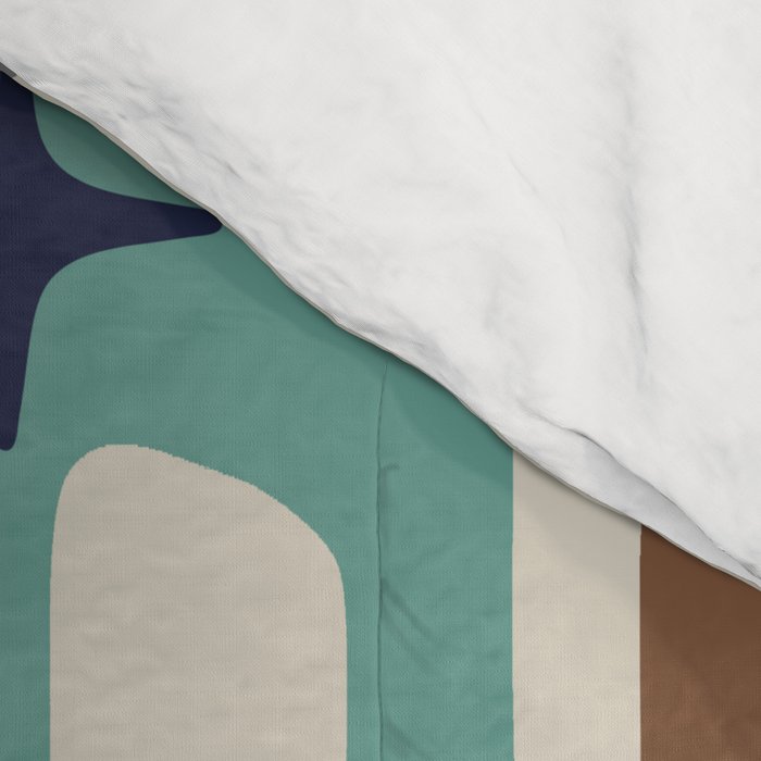 Retro Mid Century Modern Abstract Pattern 224 Atomic Googie Comforter Gallery Image 4