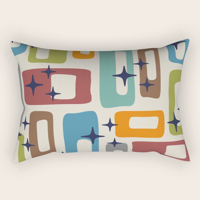 Retro Mid Century Modern Abstract Pattern 224 Atomic Googie Rectangular Pillow Gallery Image 2