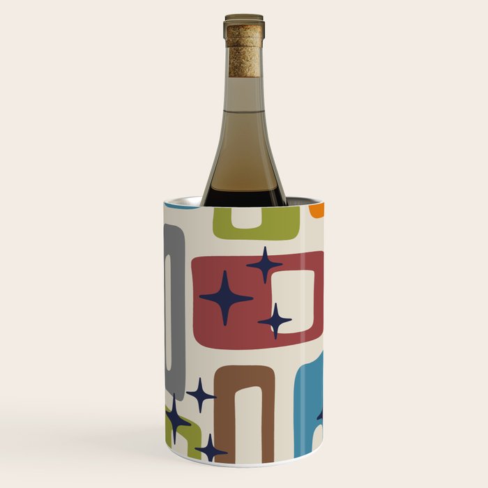 Retro Mid Century Modern Abstract Pattern 224 Atomic Googie Wine Chiller Gallery Image 2