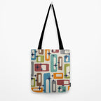 Retro Mid Century Modern Abstract Pattern 224 Atomic Googie Tote Bag Gallery Image 2