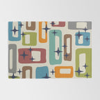 Retro Mid Century Modern Abstract Pattern 224 Atomic Googie Rug Gallery Image 2