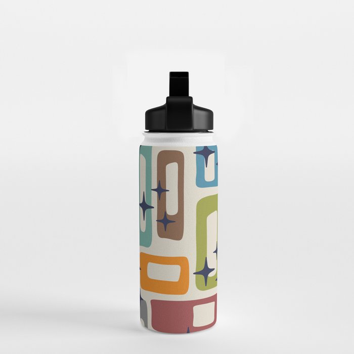 Retro Mid Century Modern Abstract Pattern 224 Atomic Googie Water Bottle Gallery Image 2