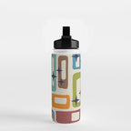 Retro Mid Century Modern Abstract Pattern 224 Atomic Googie Water Bottle Gallery Image 2